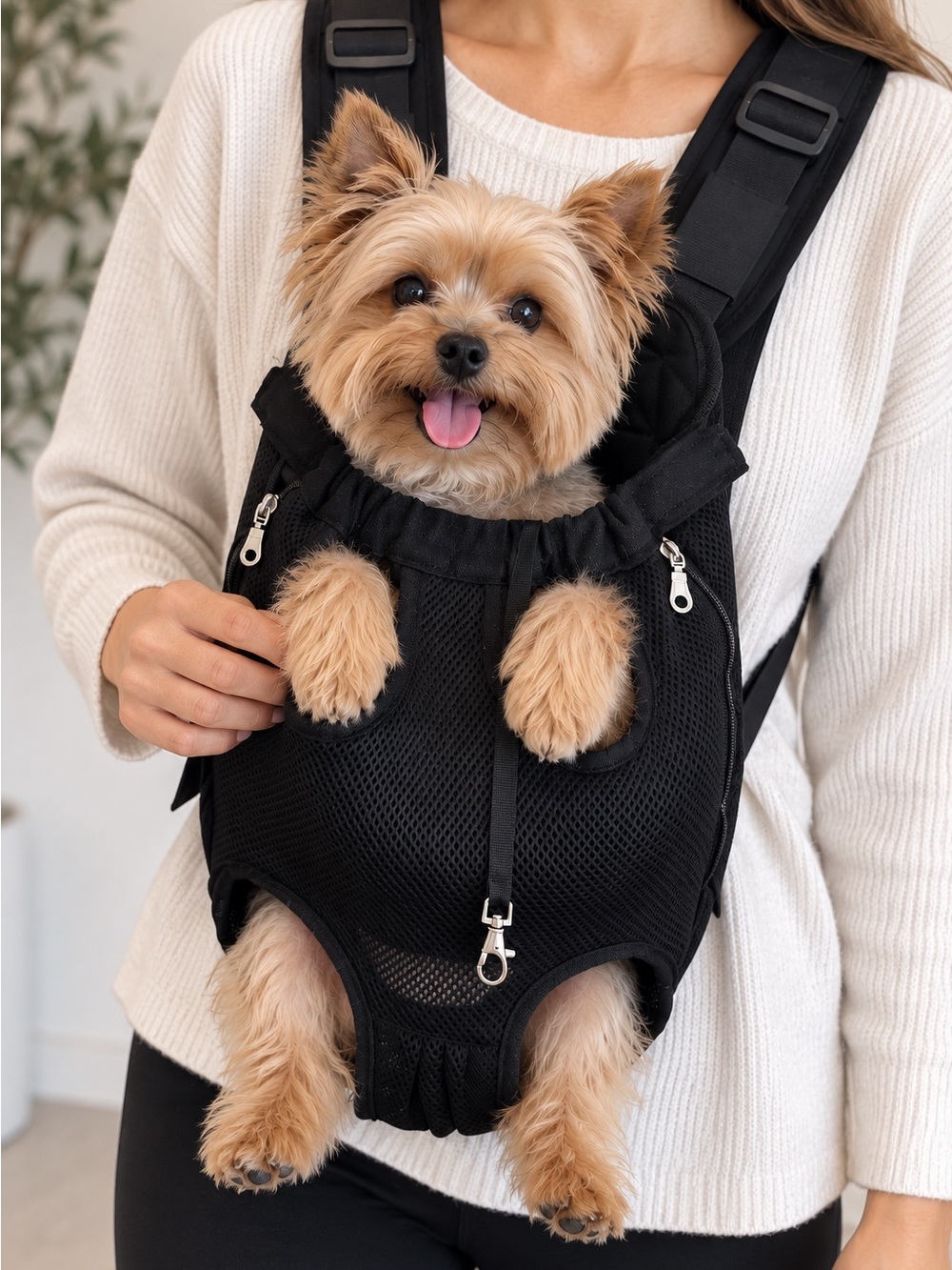 Black Mesh Front Dog Carrier Backpack Size XL